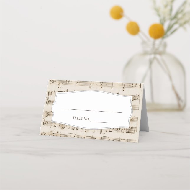 Cartão De Mesa Placas de Casamento Musical de Notas de Música Vin (Frente)