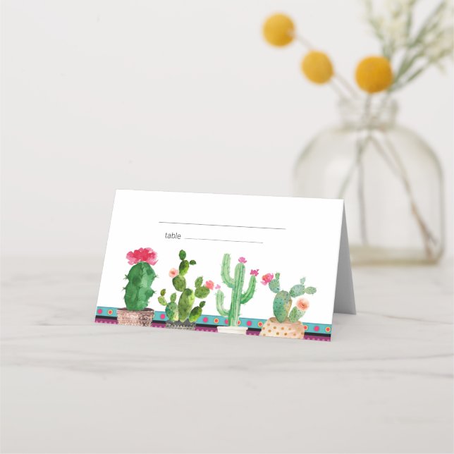 Cartão De Mesa Placas de Chá para Casais Floral Fiesta Cactus (Frente)
