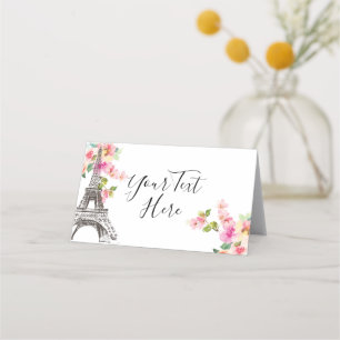 Cartão De Mesa Placas de espaço em torre Floral Paris Eiffel