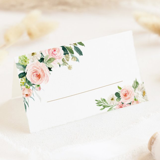 Cartão De Mesa Placas De Mesa De Casamento Floral Blush (Criador carregado)