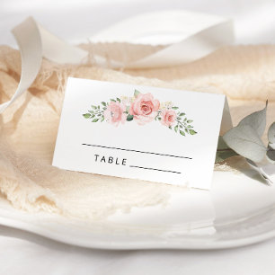 Cartão De Mesa Placas florais cor-de-rosa-claro