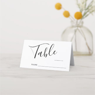 Cartão De Mesa Placas RSVP Pretas e Brancas Elegantes