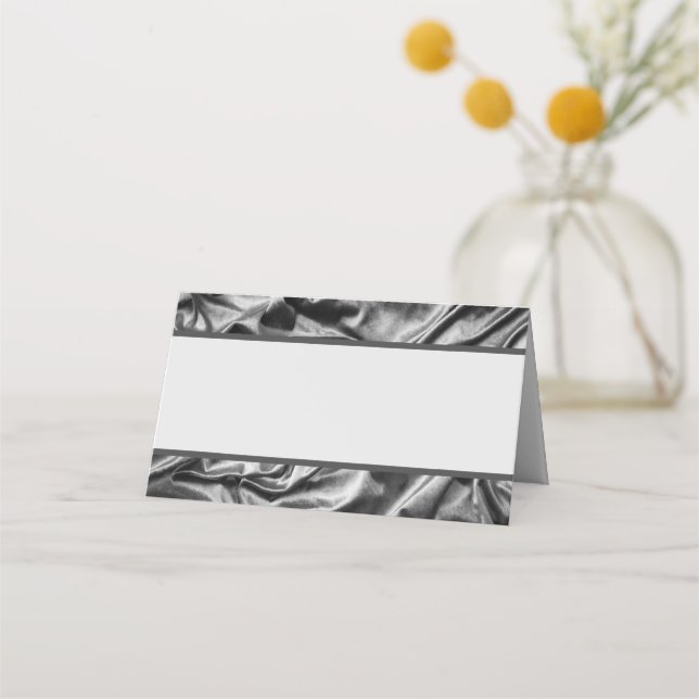 Cartão De Mesa Placas Silver Satin Place (Frente)