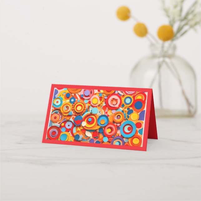 Cartão De Mesa Place Cards for Kids' Party (Frente)