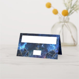 Cartão De Mesa Placecard de Galáxia de Fase Celestial