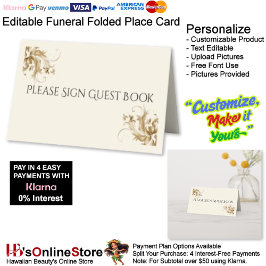 Cartão De Mesa Please Sign Guest Book Memorial Funeral Folded