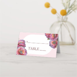 Cartão De Mesa Poppy in Bloom | Elegante Aquarela Mesa Floral