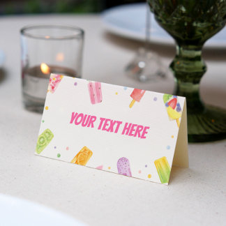Cartão De Mesa Popsicle Ice Cream Tent Place Card Summer Party