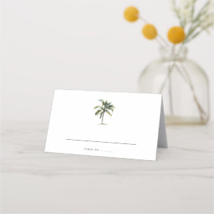 Cartão De Mesa Praia Tropical Mínima de Árvore Palm