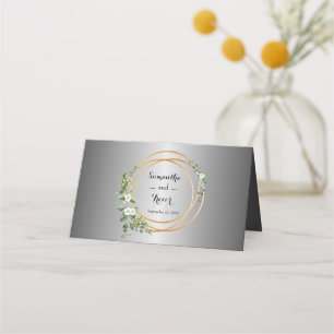 Cartão De Mesa Prata & Ouro: Um Casamento de Assunto Floral