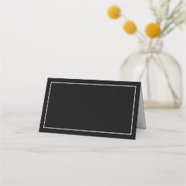 Cartão De Mesa Preto e Branco Elegante Minimalista
