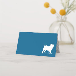 Cartão De Mesa Pug Silhouette Puppy Chá de fraldas