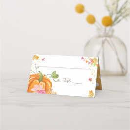 Cartão De Mesa Pumpkin Place Card outono outono Chá Aniversário