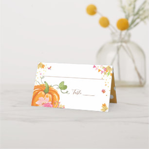 Cartão De Mesa Pumpkin Place Card outono outono Chá Aniversário
