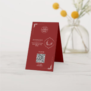 Cartão de Mesa QR Code do Ramadan   Menu S Iftar V