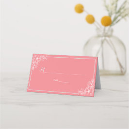 Cartão De Mesa Quadro Floral Cor-de-rosa Branco Número de Sentado