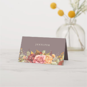 Cartão De Mesa Queda/Borda Floral Automática - Ação de Graças Dob