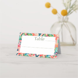 Cartão De Mesa Recepção de casamento Botânica Tropical Brilhante