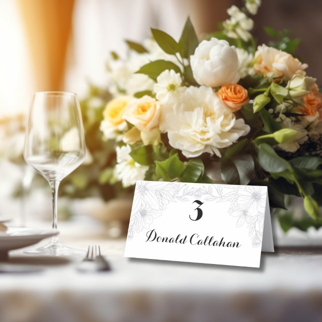 Cartão De Mesa Recepção Floral Moderna (Criador carregado)