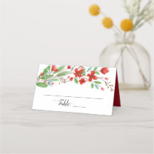 Red Watercolor Blossoms Casamento Elegante