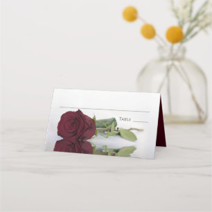 Cartão De Mesa Refletindo Casamento Elegante Rosa Burgundy