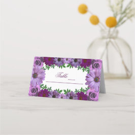 Cartão De Mesa Regal Purple Floral Wedding
