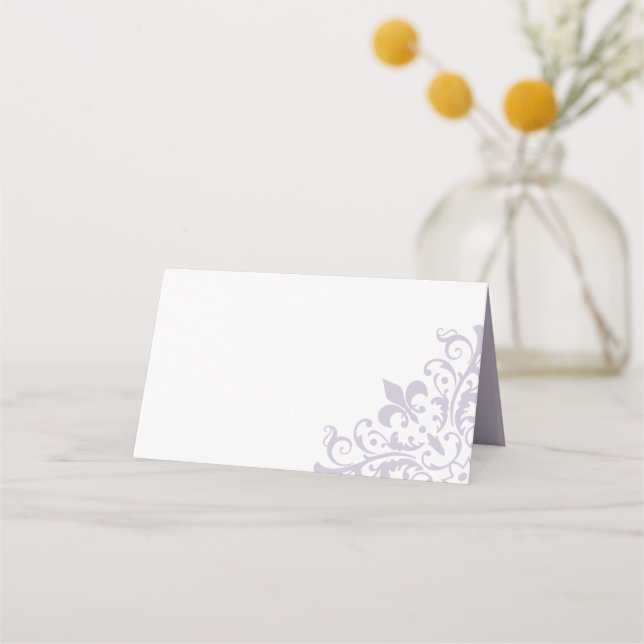 Cartão De Mesa Regência Francesa Elegante Casamento Purple Fleur  (Frente)