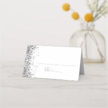 REGINA Silver Glitter Sequins Casamento Nome de Co