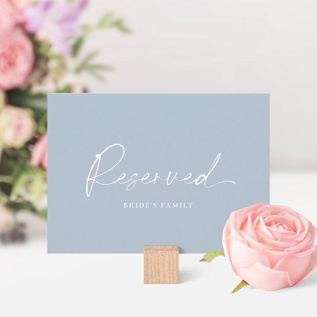 Cartão de Mesa Reservada Dusty Blue para Casamento (Criador carregado)