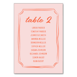 Cartão de Mesa Retron De Casamento De Casamento Co