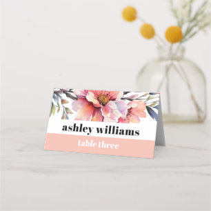 Cartão De Mesa Rhododendron com flores rosa-rosa casamento