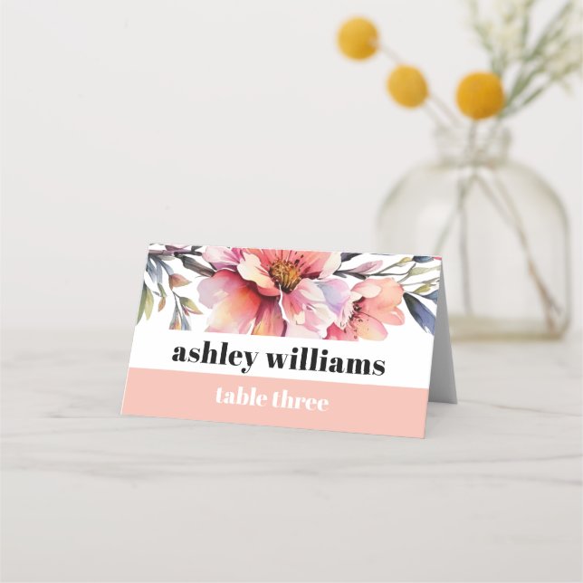 Cartão De Mesa Rhododendron com flores rosa-rosa casamento (Frente)