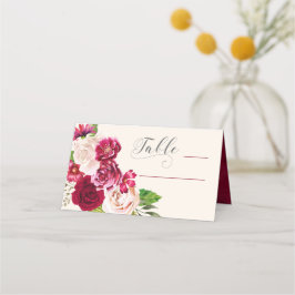 Cartão De Mesa Rosa Burgundy/Cream Wedding Mesa ID584
