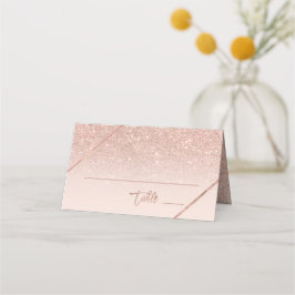 Cartão De Mesa Rosa dourado tipografia blush pink casamento
