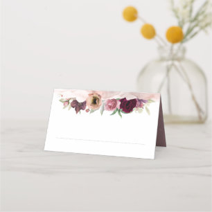 Cartão De Mesa Rosa Dusty e Casamento vintage Floral Vermelho Bor