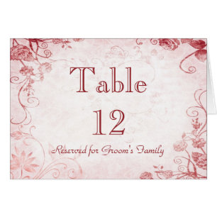 Cartão de Mesa rosa elegante