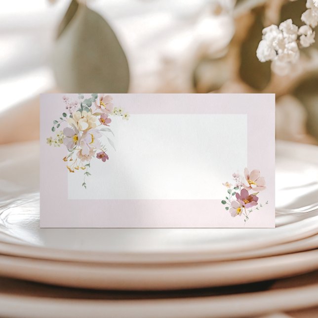 Cartão De Mesa Rosa Floral Elegante (Criador carregado)
