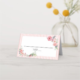 Cartão De Mesa Rosa Pastel Floral