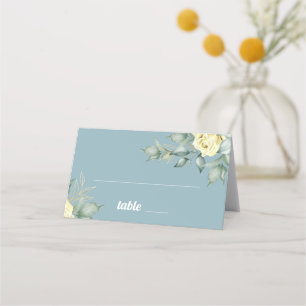 Cartão De Mesa Rosas amarelas aquarela romântica floral moderna