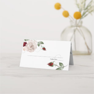 Cartão De Mesa Rosas de Cabernet e de Pincel Dusty