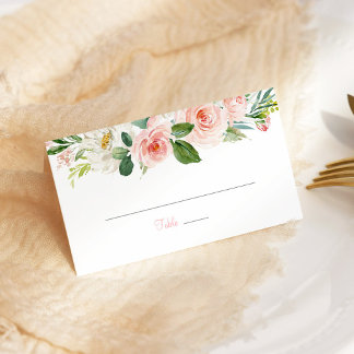 Cartão De Mesa Rosas De Placa De Lugar Dobrado De Quinceañera Flo