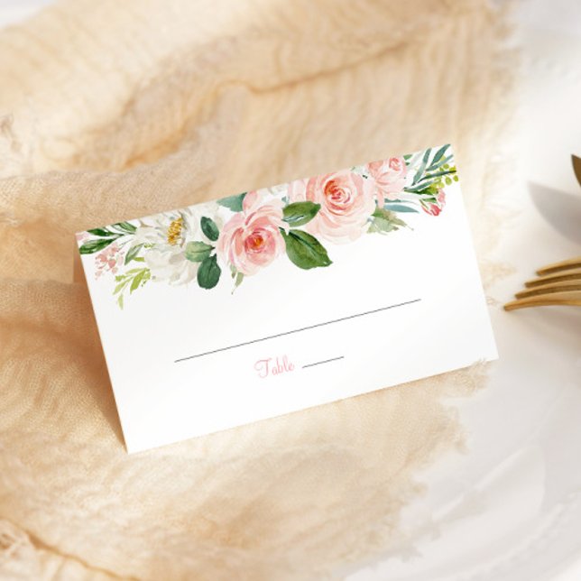 Cartão De Mesa Rosas De Placa De Lugar Dobrado De Quinceañera Flo (Criador carregado)