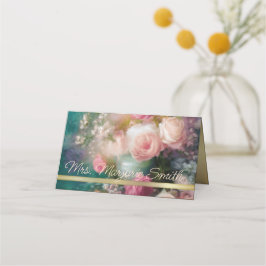 Cartão De Mesa Rosas De Vintage Pintados Em Antigo Estilo Holandê