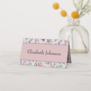 Cartão De Mesa Rosas e Tulipas Florais de Pastel Soft Personaliza
