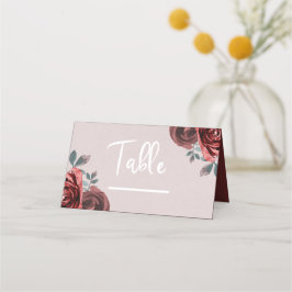 Cartão De Mesa Rosas Verde Água Marrom Taupe Casamento Watercolor