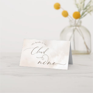 Cartão De Mesa Rótulo de comida em branco Cloud Nine em aquarela