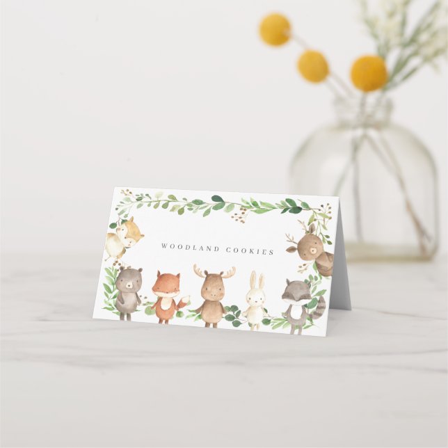 Cartão De Mesa Rótulos de Comida para Buffet Florestal (Frente)