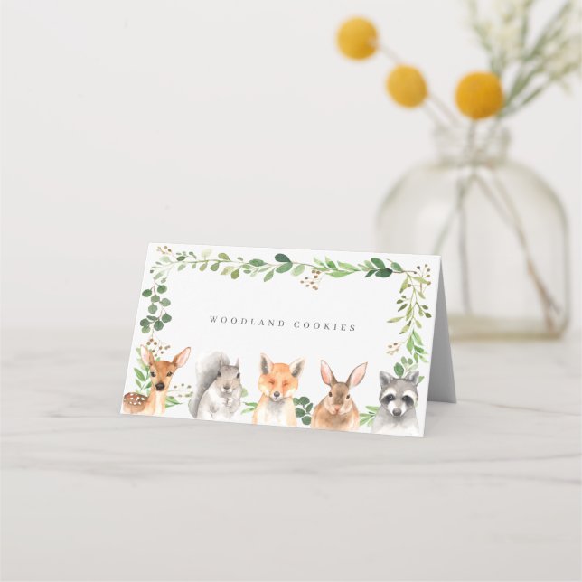 Cartão De Mesa Rótulos de Comida para Buffet Florestal (Frente)