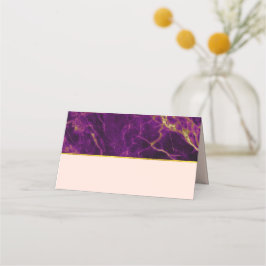 Cartão De Mesa Roxo Elegante moderno e Abstrato Dourado