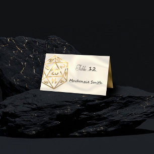 Cartão De Mesa RPG Dice   Dourada Fantasy Retro Tabletop PnP Game